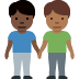 👨🏿‍🤝‍👨🏾 men holding hands: dark skin tone, medium-dark skin tone display on Twitter